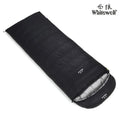 Black outdoor sleeping bag with envelope structure and multiple weight options for adult camping