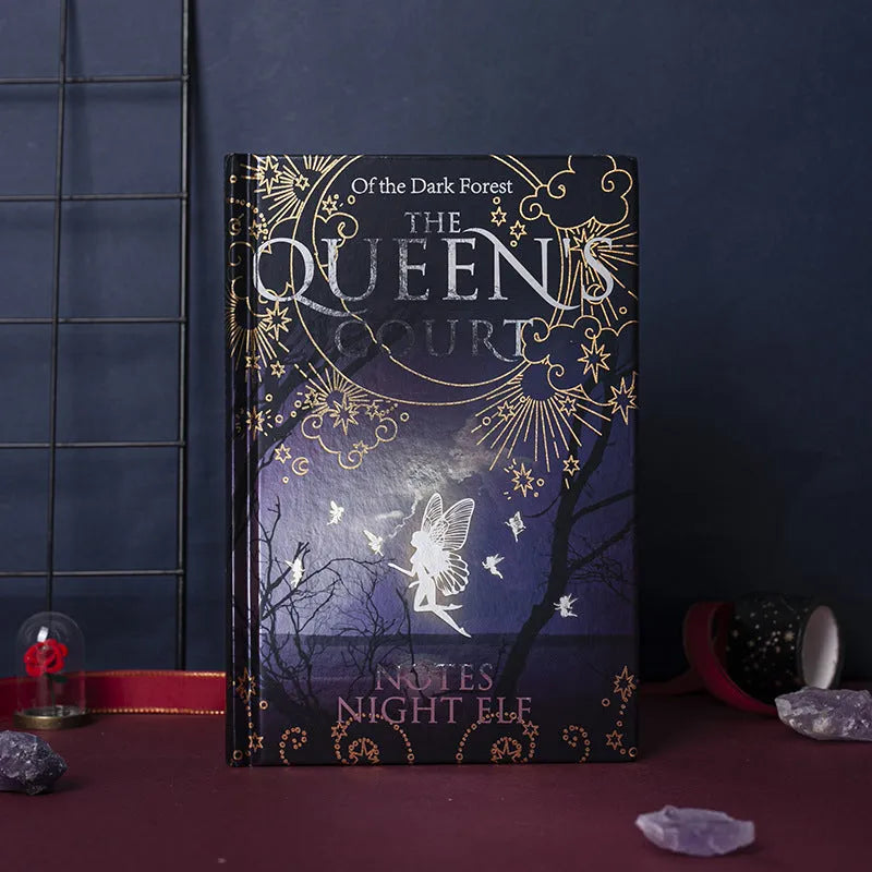 A5 luminous hardcover notebook with night elves artwork showing blue and purple colour options