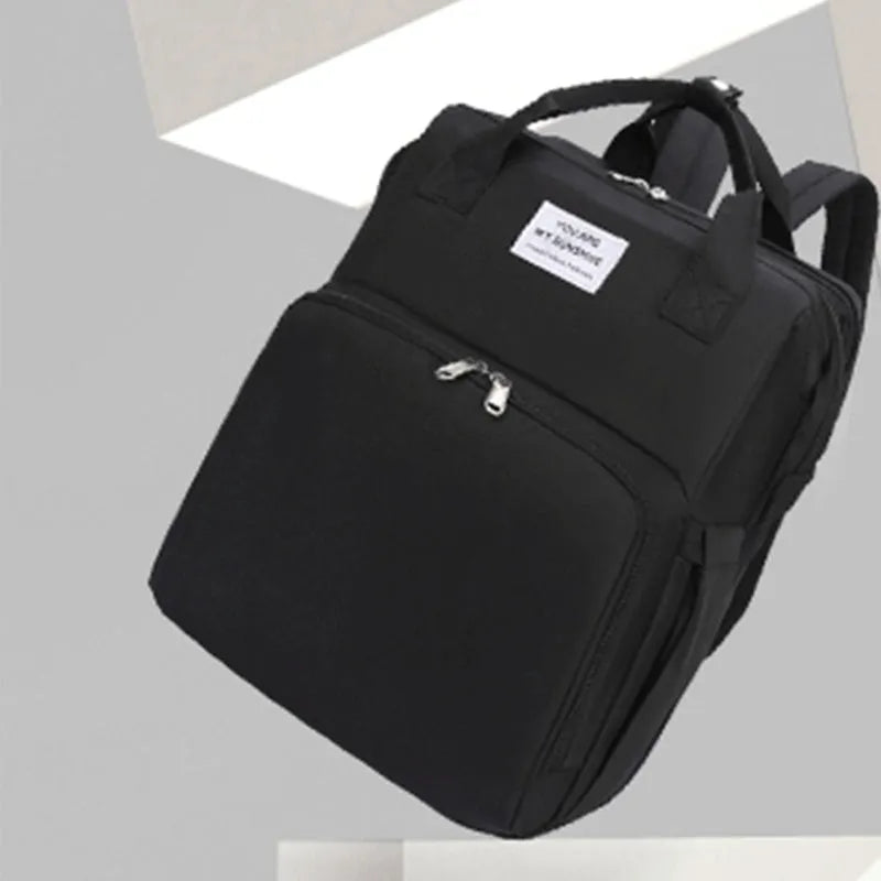 Nylon mother and baby bag with curved shoulder strap and USB charging port in multiple colour options