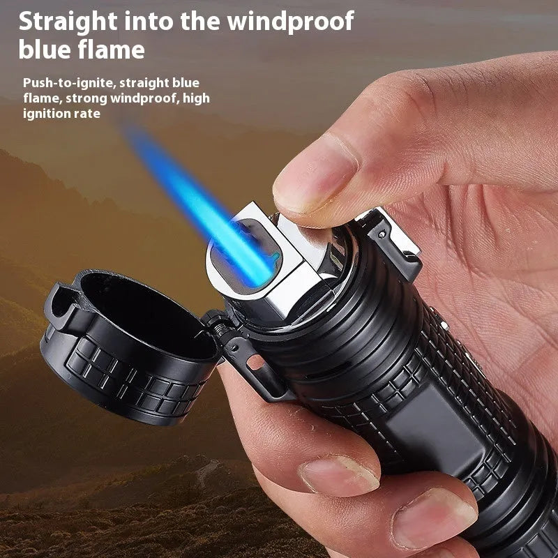 TH727 multi functional metal waterproof flashlight lighter in five colour options