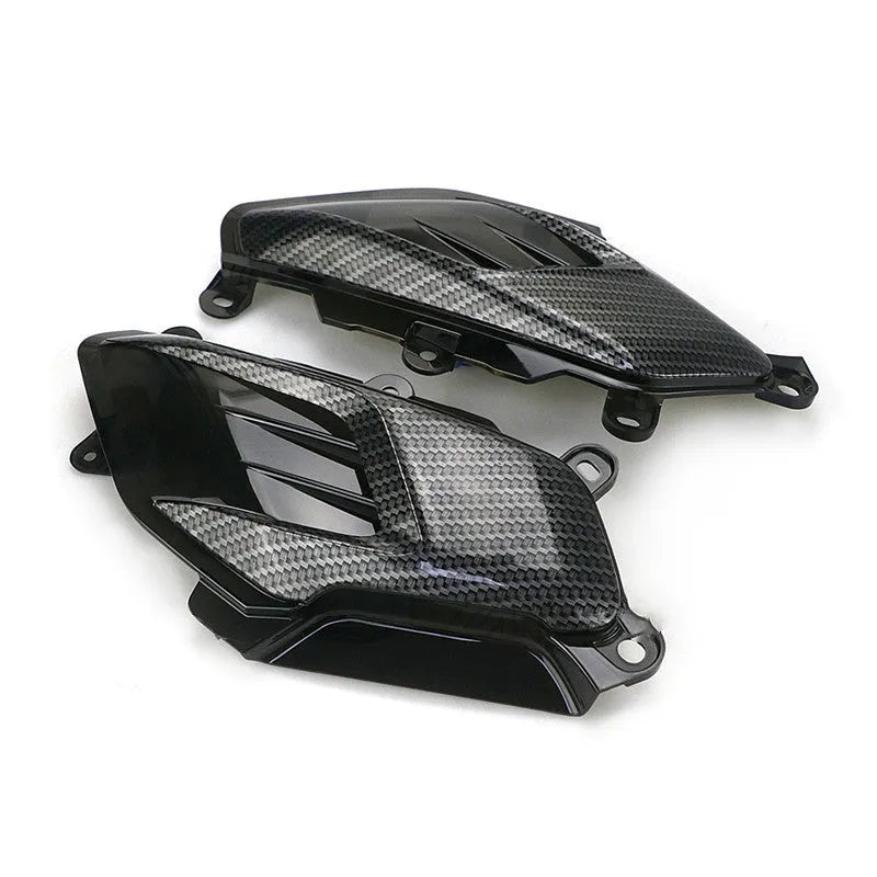 Pair of YAMAHA NMAX side lamps with carbon fibre decoration and blue LED light