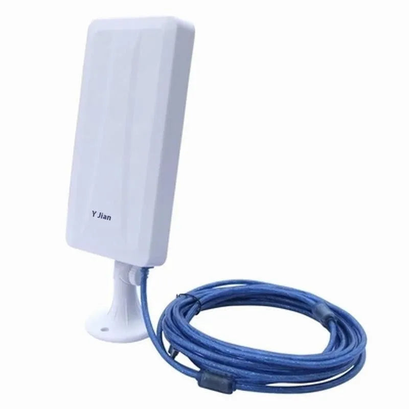 White high-power USB wireless network card for desktop and laptop computers