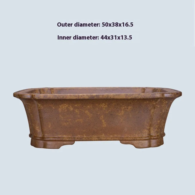 Purple sand rectangular flowerpot for floor use in modern home gardening.