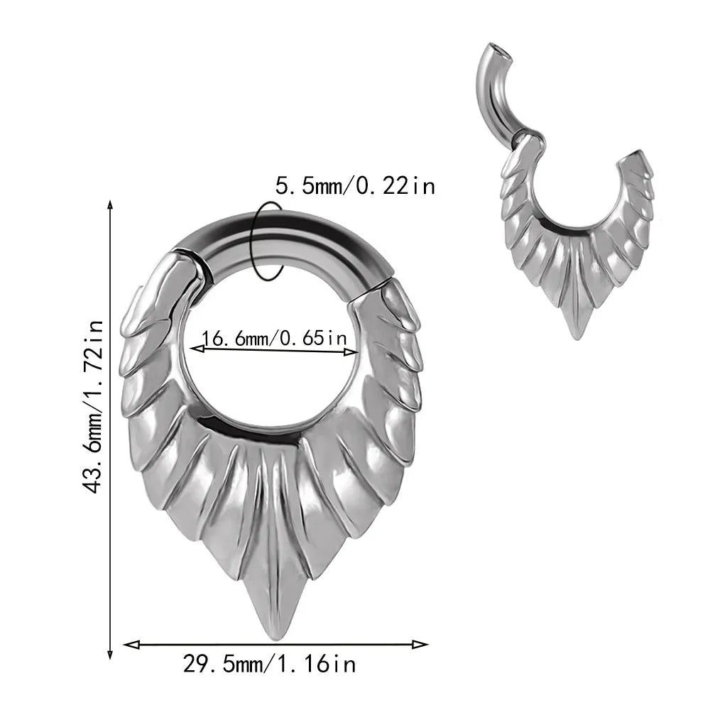 Stainless steel drop-shaped auricle earlobe round hanging egg fashion ear extenders with totem design