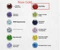 Titanium steel birthstone necklace with zircon stones in silver, gold, or rose gold on a model.