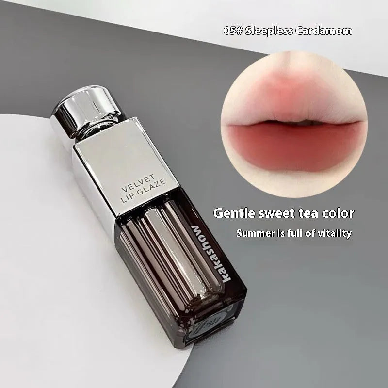 Matte soft mist lipstick in bullet format showing six available shade options