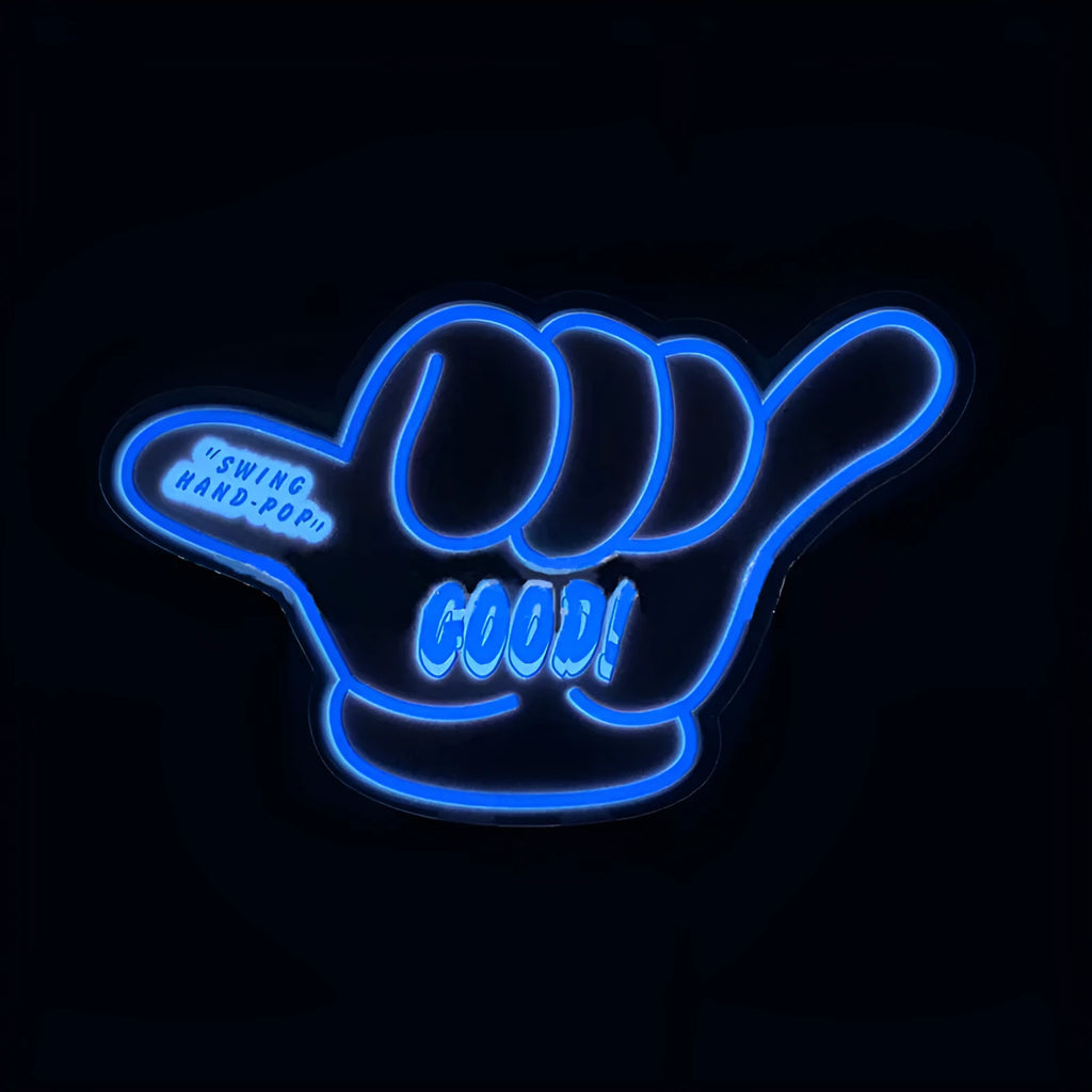 Luminous car window stickers with LED lights showing various designs including hearts, text, and symbols