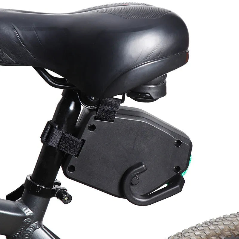 Black plastic bicycle trailer rope with universal hook connectors for towing child trailers