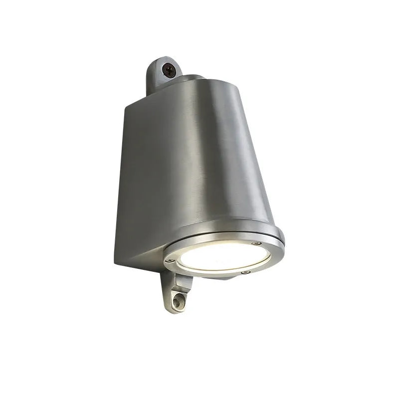 Industrial cast aluminium horseshoe wall lamp in 75mm diameter with sand finish