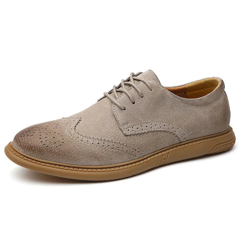 Men's black business formal leather shoes with lace-up design and rubber sole