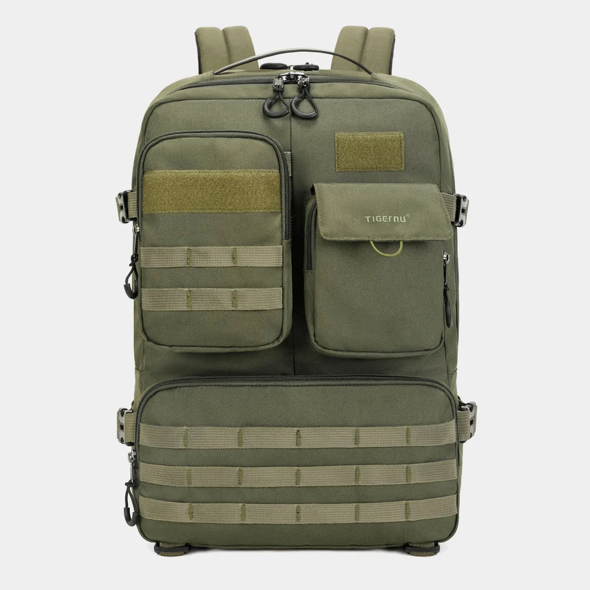 17-inch waterproof tactical backpack in army green with 20-35L capacity for outdoor use