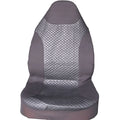 Black quilted universal car seat cover made from PU and polyester fabric with sponge composite.