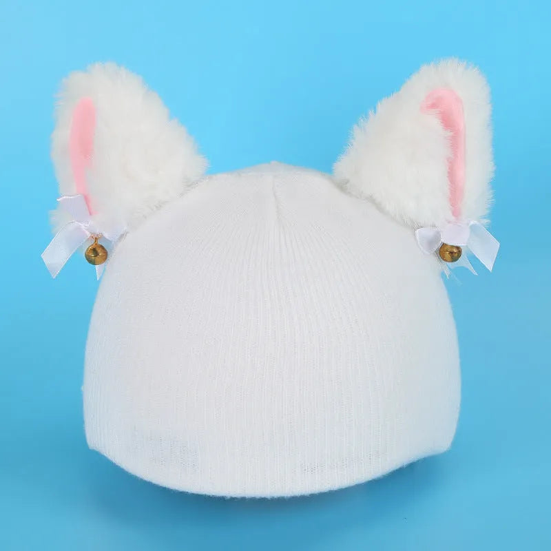Plush fabric ski helmet decoration with cartoon design for winter gear customisation