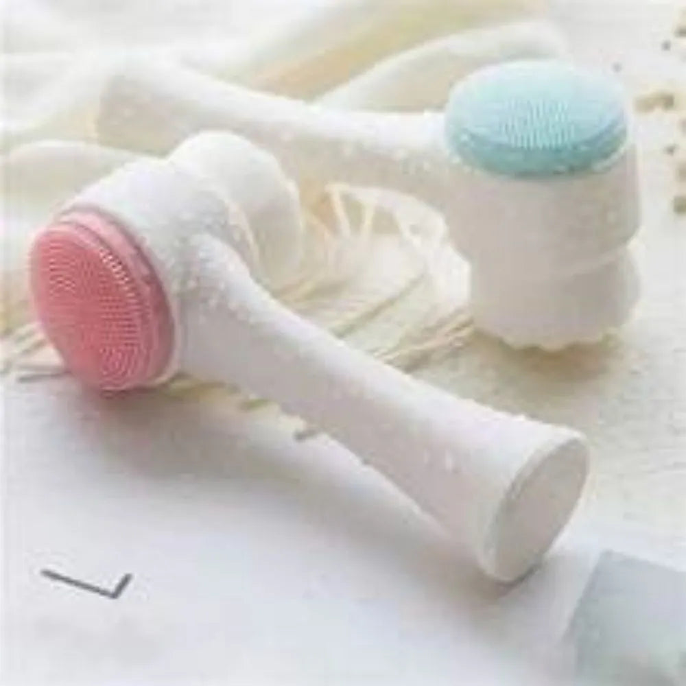 Blue and pink pet paw brush with nylon bristles for dog and cat grooming