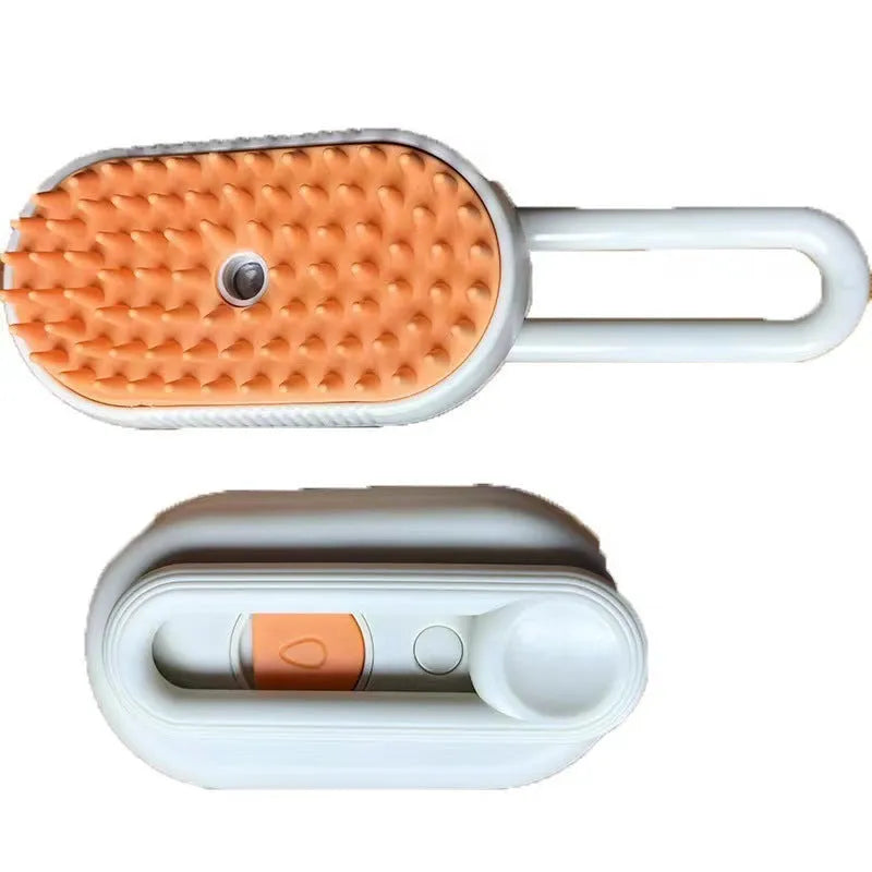 Pet grooming comb with spray function, massage features, and steam capabilities for hair removal