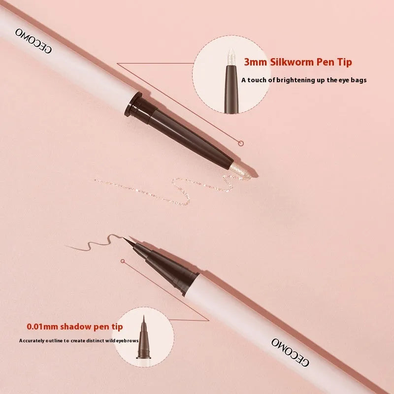 Stereoscopic Star Eyes double headed silkworm eyeliner pen in pearlescent liquid formula