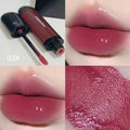 Black shiny Mirror Lip Lacquer with six colour shades displayed