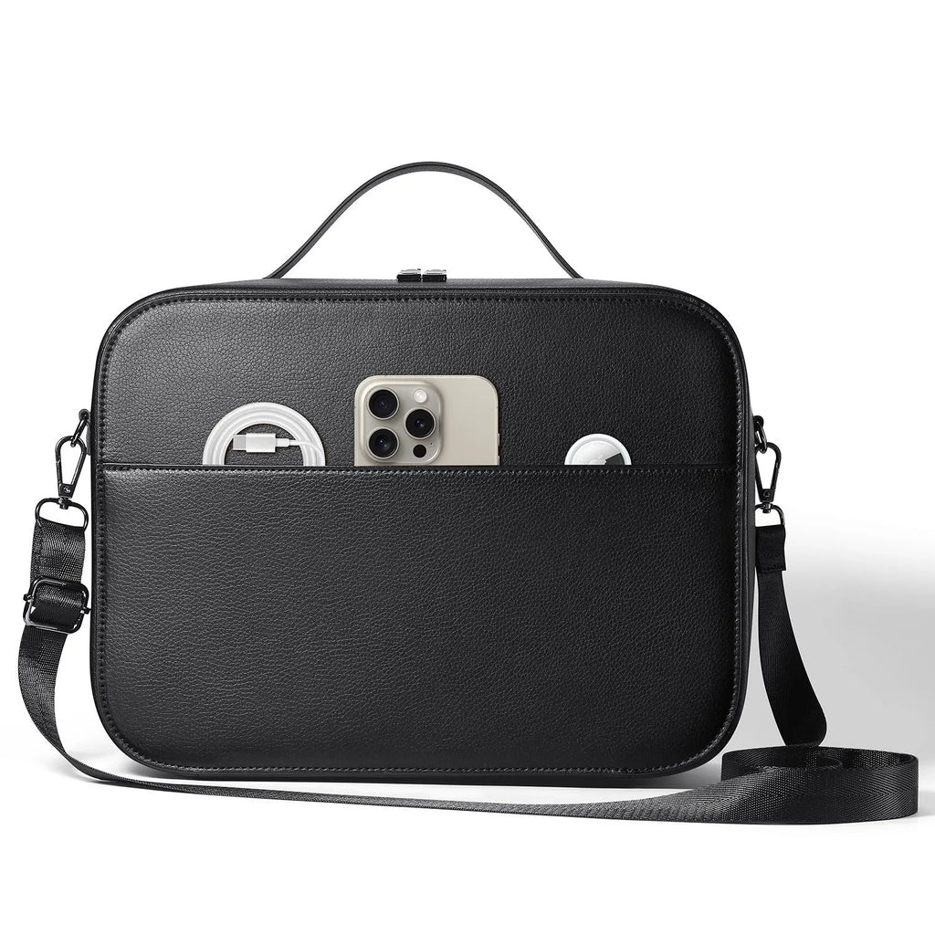 Black Superfiber MR glasses storage box for Apple Vision Pro headset protection.