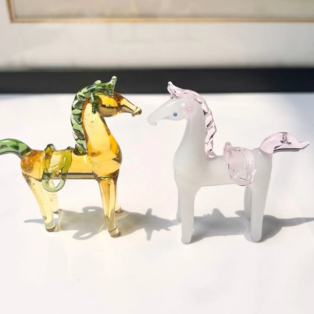 Glazed horse office decoration in coloured glaze, available in brown or white.