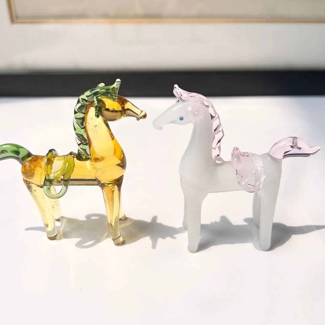 Glazed horse office decoration in coloured glaze, available in brown or white.