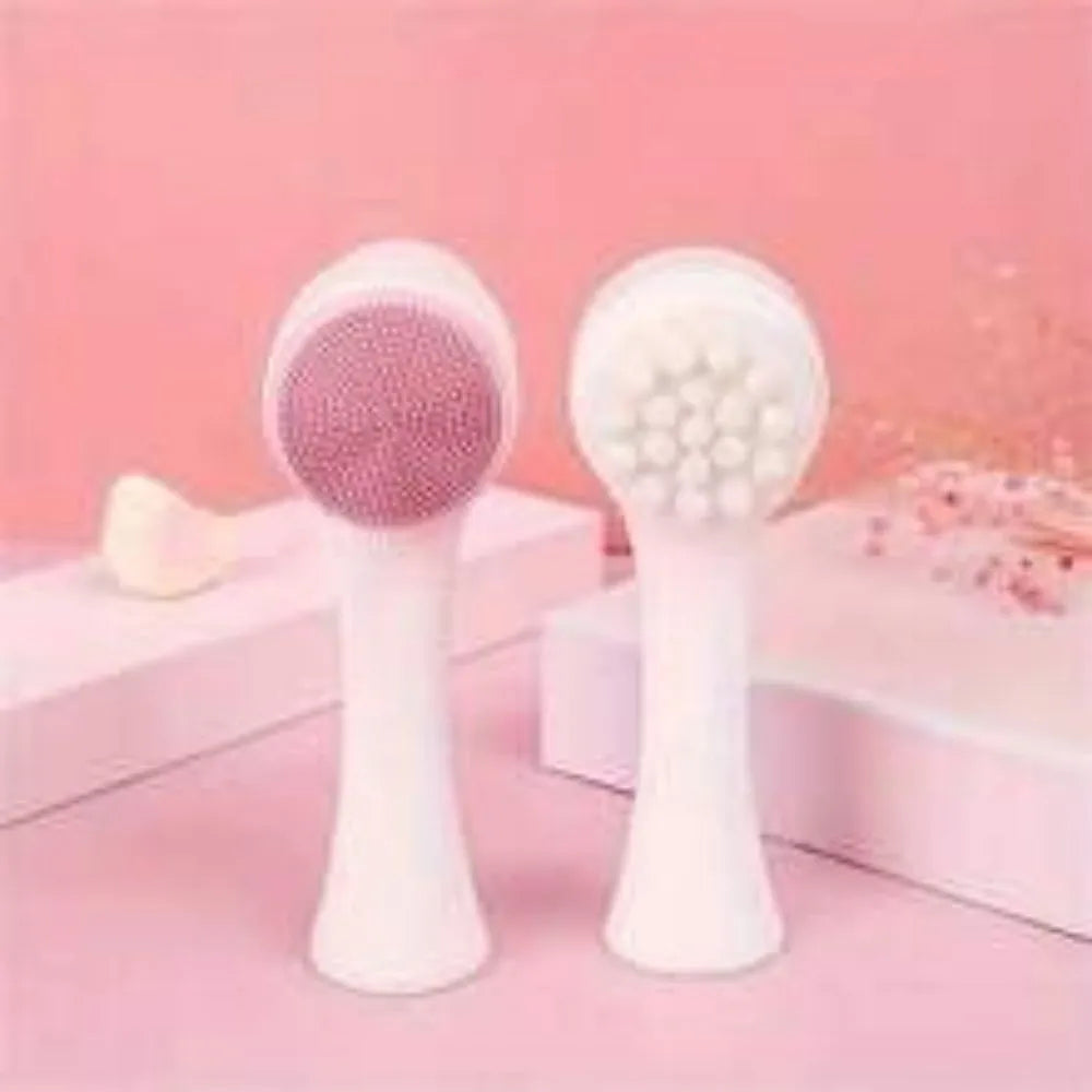 Blue and pink pet paw brush with nylon bristles for dog and cat grooming