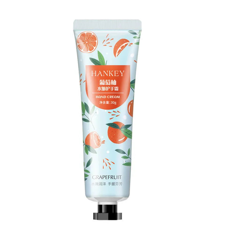30g hand cream tube with fruit and botanical fragrance options for dry skin moisturisation