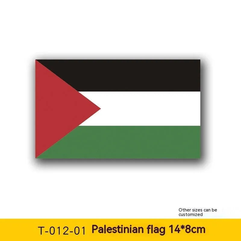 Palestinian flag car decal sticker in three design variants on a vehicle window.