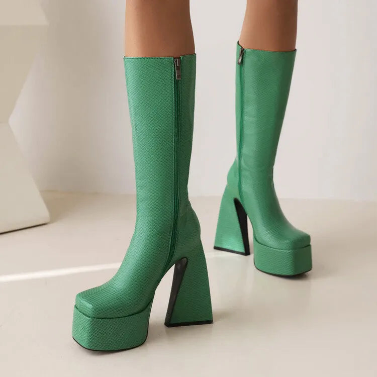 Women's casual ankle boots in black, red, blue, and white colours with artificial PU upper