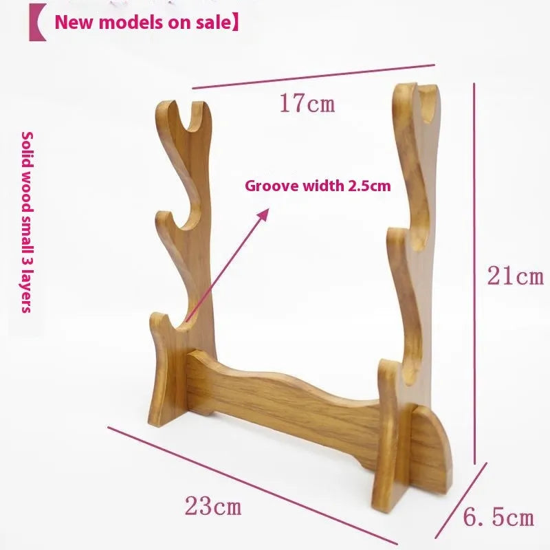 Handmade Chinese style wooden wall bracket with multiple display layers