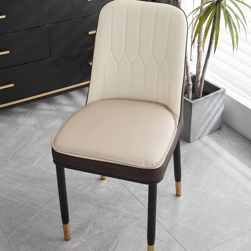 Leather horseshoe-shaped seat cushion in solid colour with 2.5cm thickness