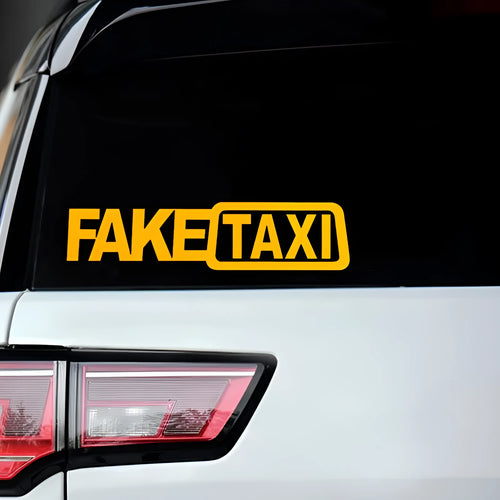 FAKE TAXI car warning sticker 20x8cm waterproof PET vehicle decal