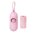 Portable dog poo bag dispenser capsule with scented inner bags in strawberry, orange or cherry blossom options