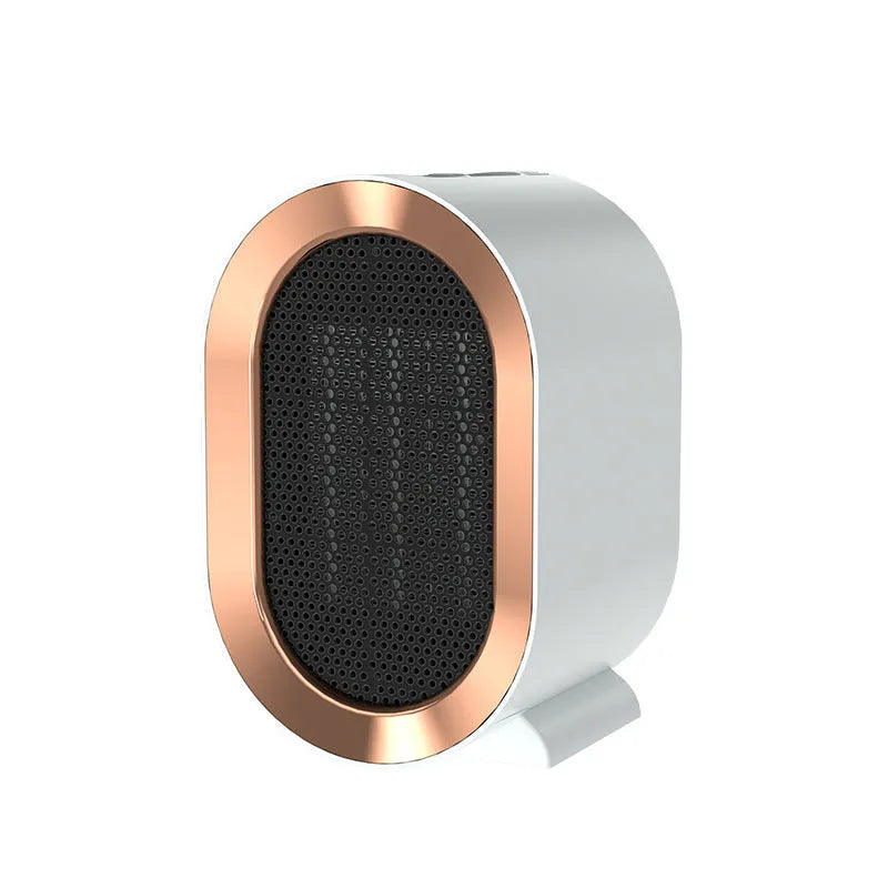 Desktop electric ceramic fan heater in black finish with mechanical controls