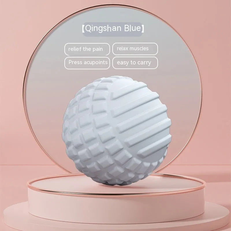 Blue TPR foot massage ball with 6cm diameter for yoga and plantar fascia relief