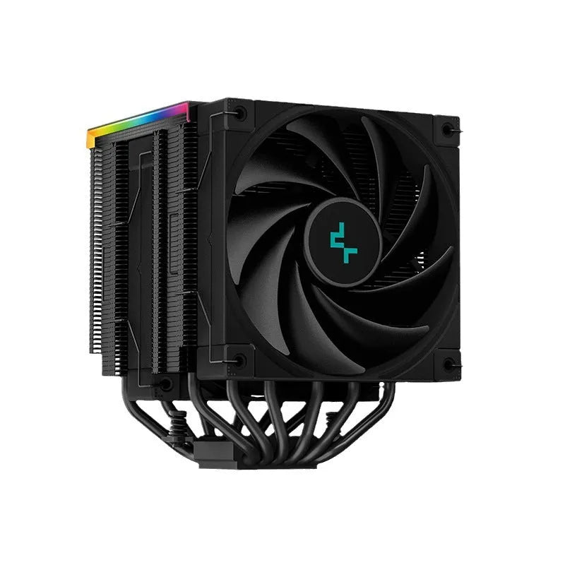 Twin tower CPU air cooler with digital display in black and white colour options