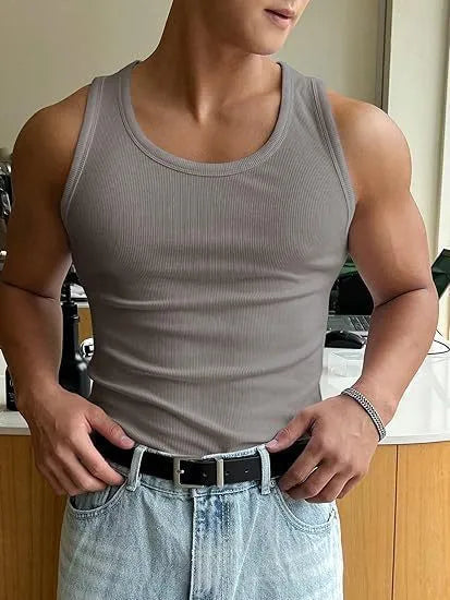 Men's tight fit polyester sports t-shirt in multiple colours on a hanger