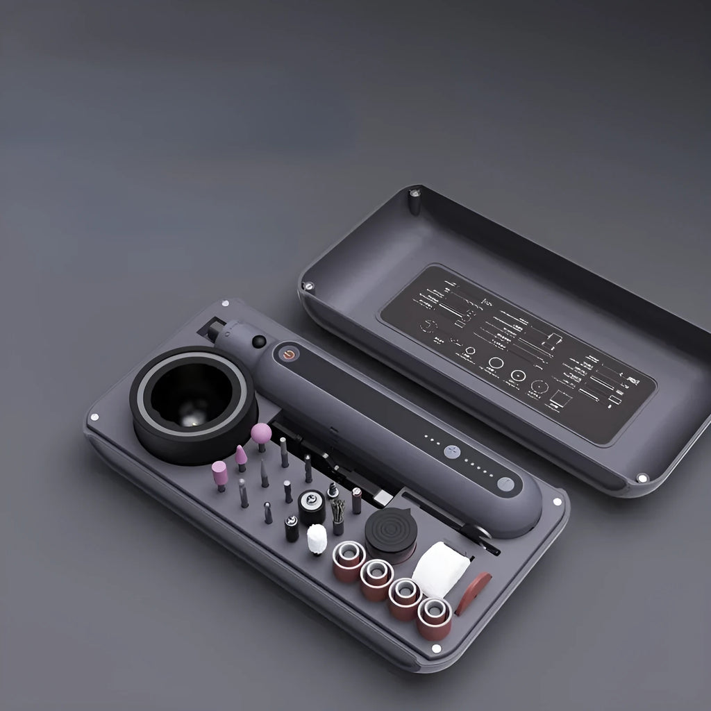 Electric grinder set with lithium battery and five-speed adjustment for carving and polishing