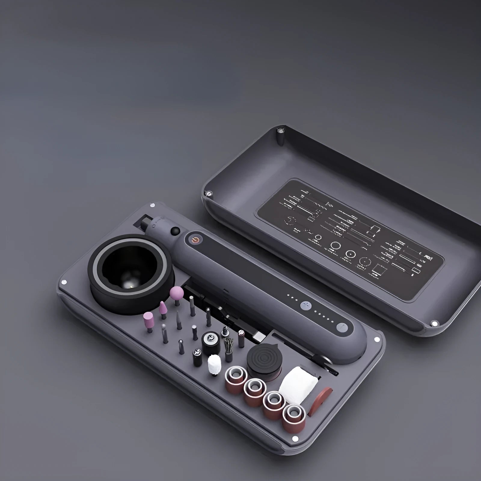 Electric grinder set with lithium battery and five-speed adjustment for carving and polishing