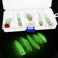 Five 3D fluorescent hard bait fishing lures with luminous properties for saltwater and freshwater fishing