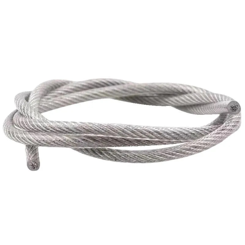 Coil of 304 stainless steel invisible anti-theft security wire with double twist construction.