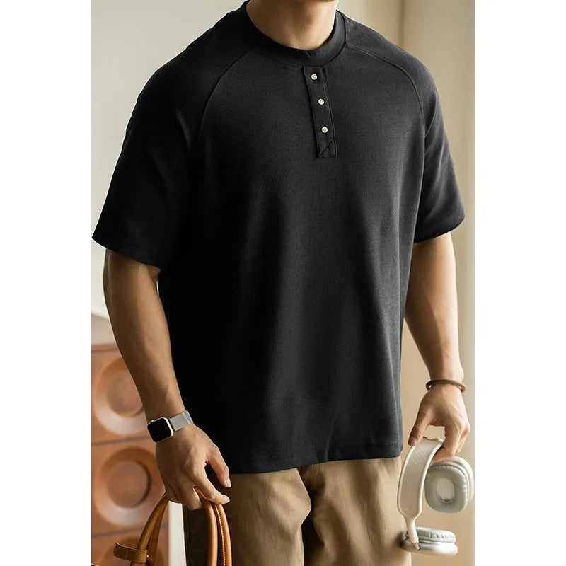 Women's casual pullover top with raglan sleeves and terry texture fabric in loose-fitting style