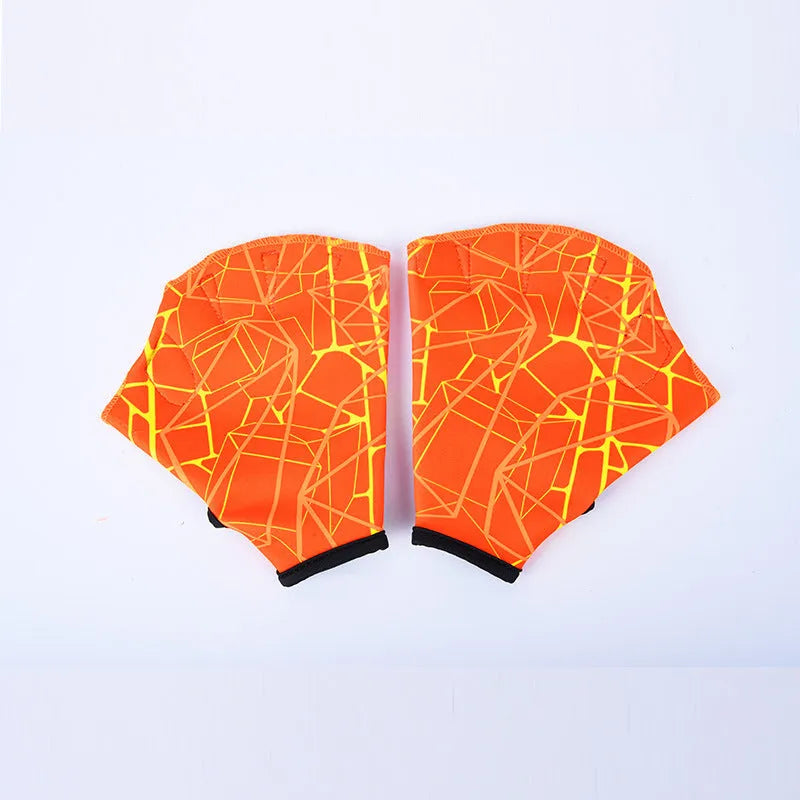 Duck feet webbed swimming gloves in nylon material for outdoor water training