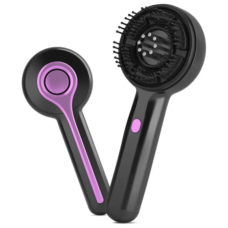 USB-powered head massage comb in black colour with mechanical speed control