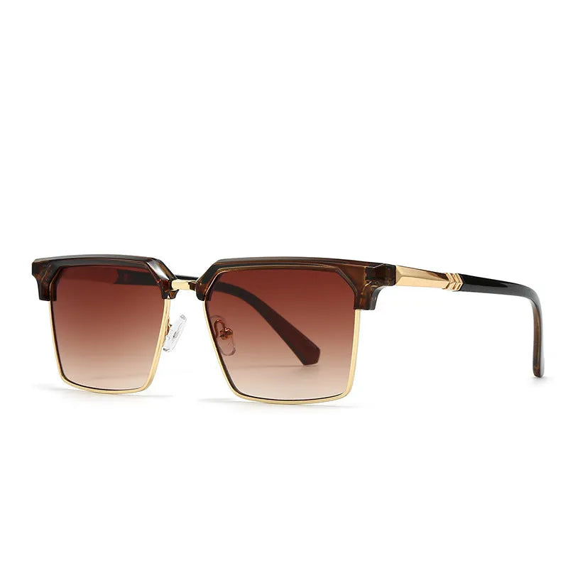 Men's square plastic sunglasses with box-style frames showing multiple colour variations