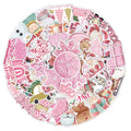 Set of 50 cute Christmas waterproof stickers in sizes from 4cm to 8cm for decoration.