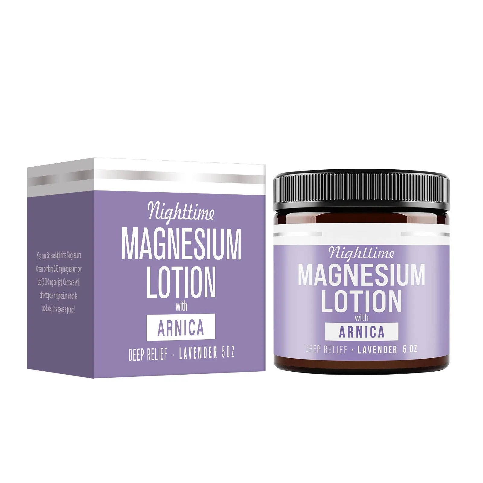 150ml magnesium body butter cream jar measuring 7.1cm square