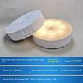 White USB rechargeable LED body induction night light with adhesive backing showing 86mm diameter