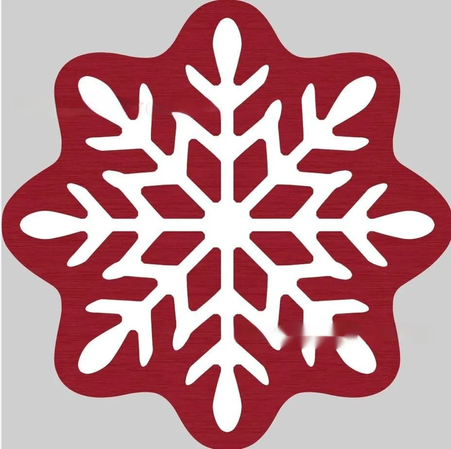 Round Christmas design polyester fibre carpet rug in choice of 60cm or 80cm square size