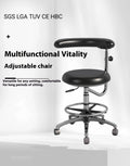 Black leather dental chair with lifting mechanism for dental hospital clinic use