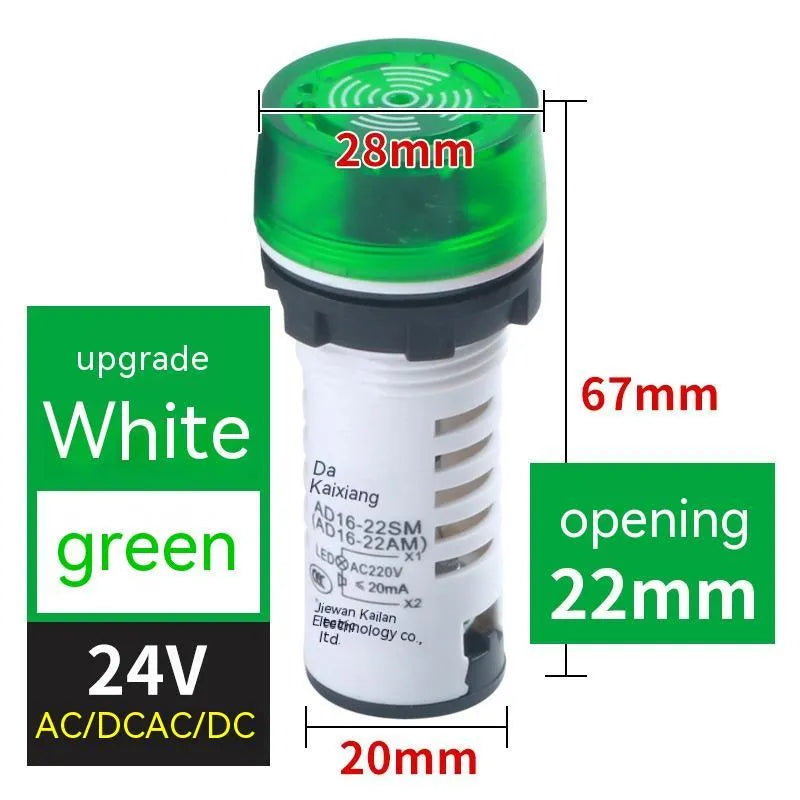LED flashing sound and light buzzer with 22mm installation for industrial control panels